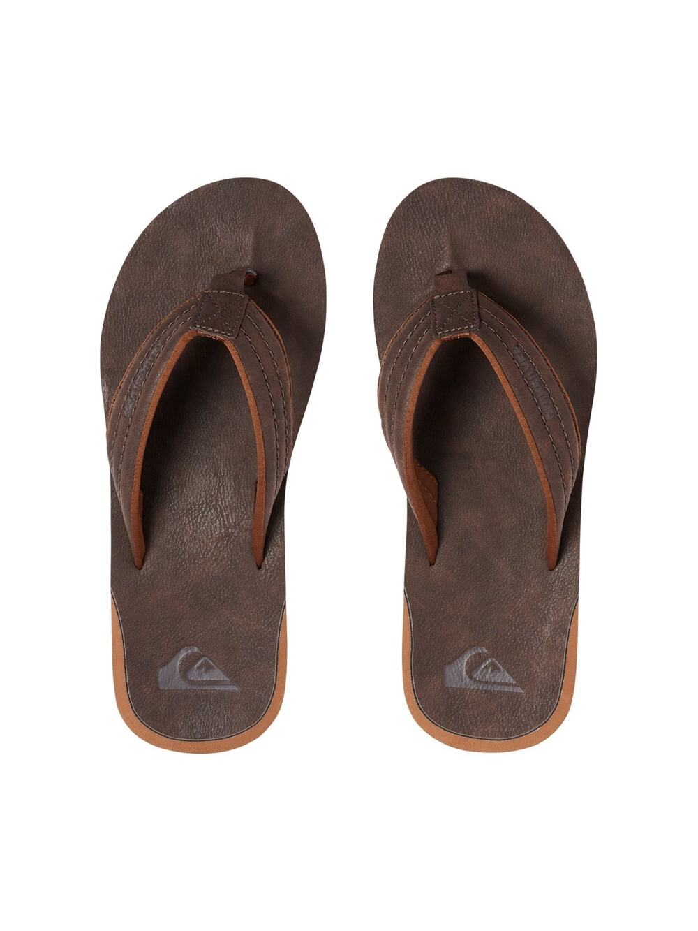NEW Quiksilver Carver Brown Nubuck w Arch Support Flip Flop Sandals Men's 6 / 39